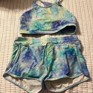 Athleta Girl tie dye swimsuit set